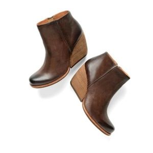 KORK-EASE Natalya Dark Brown Wedge Bootie Size 7